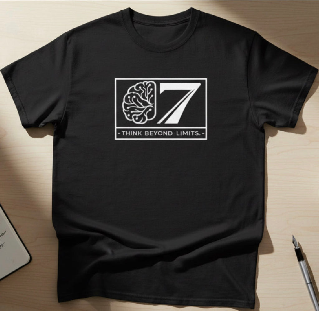 Think Beyond Limits T-Shirt – Premium 100% Cotton Minimal Brain Graphic Tee, Motivational Unisex Shirt, Modern Mindset Streetwear