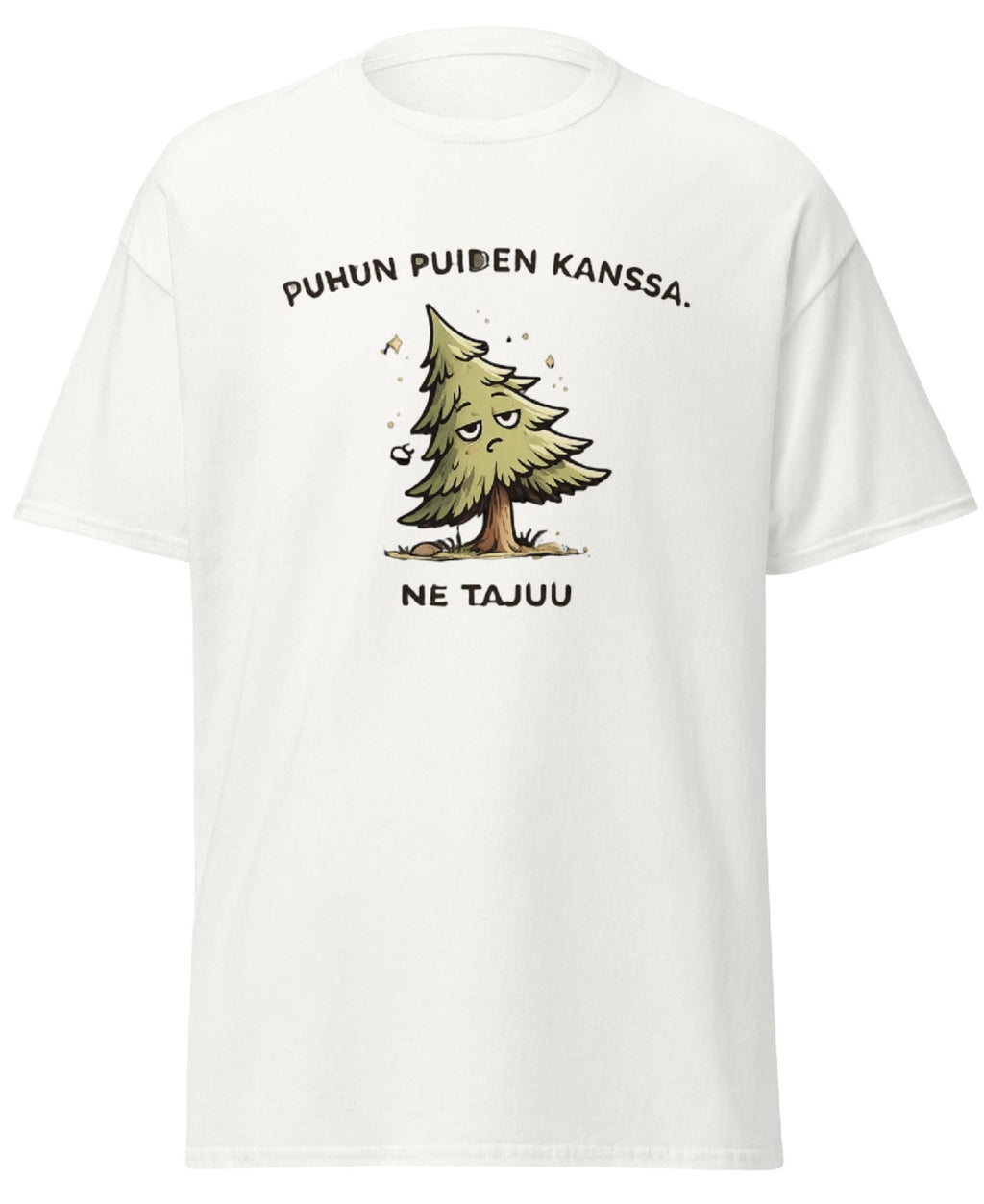 Puhun Puiden Kanssa T-Paita – Hauska Finnish Design | Puuvilla